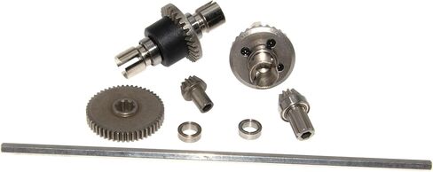 عمود محرك مركزي تفاضلي متوافق مع MJX Hyper Go 1/14 14301 ترقية 14302 14203 سلسلة Rc Car Steel Front Rear Steel Diff Gear استبدال جزء عمود القيادة الرئيسي (أسود + فضي) in Kuwait