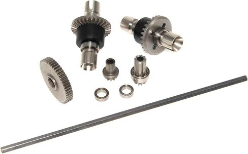 عمود محرك مركزي تفاضلي متوافق مع MJX Hyper Go 1/14 14301 ترقية 14302 14203 سلسلة Rc Car Steel Front Rear Steel Diff Gear استبدال جزء عمود القيادة الرئيسي (أسود + فضي) in Kuwait