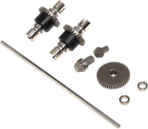 عمود محرك مركزي تفاضلي متوافق مع MJX Hyper Go 1/14 14301 ترقية 14302 14203 سلسلة Rc Car Steel Front Rear Steel Diff Gear استبدال جزء عمود القيادة الرئيسي (أسود + فضي) in Kuwait