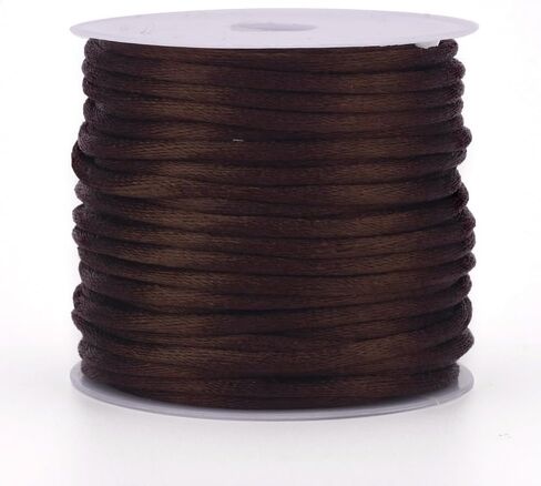 30M/roll Nylon Cord String for Bracelets 1mm Satin Rattail Silk Cord Silky Beading Thread for DIY Women Braided Friendship Bracelets Necklace Keychain Lanyards Jewelry Making Macrame Craft, Brown in Saudi Arabia