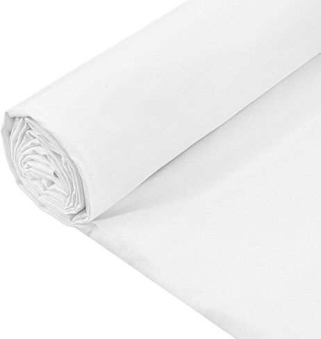 10 Yards White Cotton Fabric by The Yard 63 Inches Wide White Muslin Fabric Textile Unbleached Natural Cotton Cloth Soft Embroidery Muslin Quilting Backing Material for Sewing Draping Apparel in Saudi Arabia