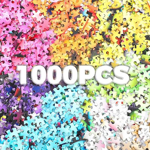 امرأة ملونة 1000 قطعة أحجية الصور المقطوعة للبالغين دعابة الدماغ، ألعاب ألعاب تعليمية تنموية، أنشطة أدوات البناء لتشجيع اللعب الإبداعي 20 × 28 بوصة in Kuwait