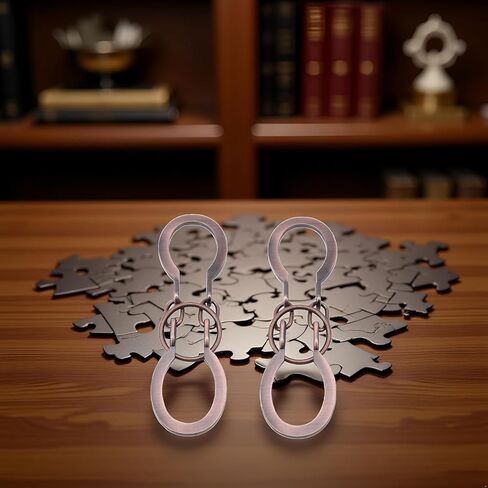 قطعتان من لغز قفل النحاس الأحمر حل حلقي معدني للخصم الفكري فتح لغز ندف الدماغ فتح مشبك حدوة الحصان هدية، ألغاز التجميع وفك التشابك، ألغاز حذاء الحصان، ألعاب العقل in Kuwait