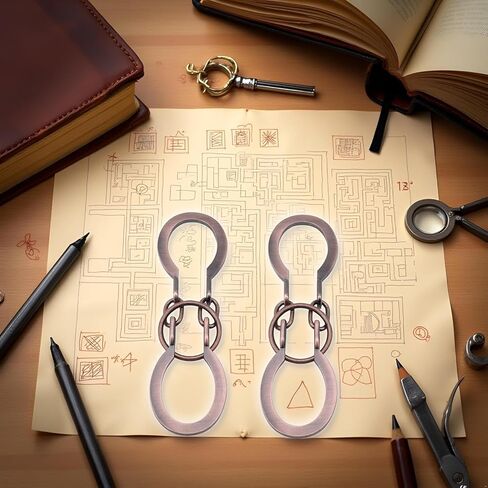 قطعتان من لغز قفل النحاس الأحمر حل حلقي معدني للخصم الفكري فتح لغز ندف الدماغ فتح مشبك حدوة الحصان هدية، ألغاز التجميع وفك التشابك، ألغاز حذاء الحصان، ألعاب العقل in Kuwait