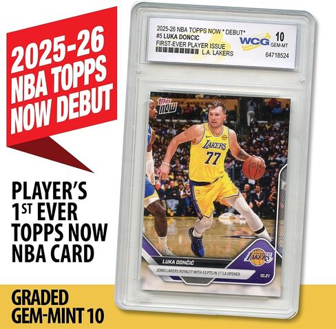 2025-26 NBA Topps Now Debut Luka DONCIC Los Angeles Lakers 1st Player Issue Card #5 - Graded GEM Mint 10 in Saudi Arabia