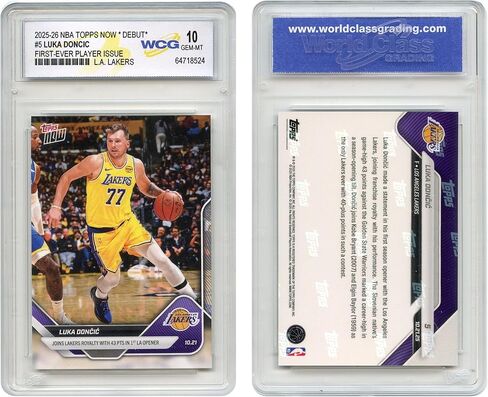 2025-26 NBA Topps Now Debut Luka DONCIC Los Angeles Lakers 1st Player Issue Card #5 - Graded GEM Mint 10 in Saudi Arabia