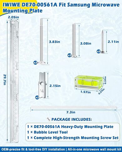 IWIWE DE70-00561A Microwave Mounting Bracket/Wall Mount Plate Kit Fits Samsung Microwave, Replaces DE70-00378A, WPDE70-00378A in Kuwait