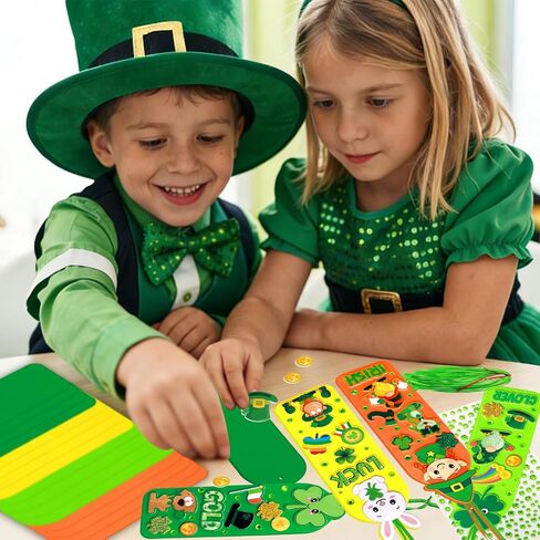 Fancy Land 36 Sets St Patricks Day Crafts for Kids Foam DIY Bookmarks Ornaments Craft Kits Classroom Activities Saint Patricks Day Decorations in Saudi Arabia