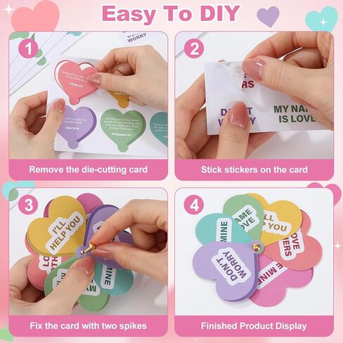 Motipuns 24 Sets Religious Valentines Crafts Kits DIY Prayer Spinners for Valentines Day Activities Jesus Church Sunday School Christian Exchange Gifts Bible Verse Heart Cards in Saudi Arabia