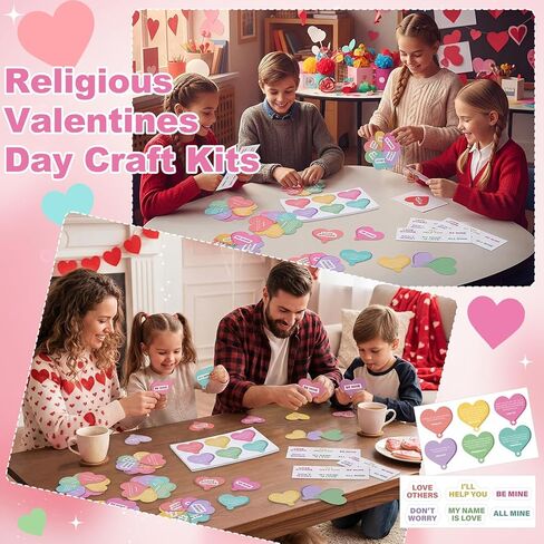 Motipuns 24 Sets Religious Valentines Crafts Kits DIY Prayer Spinners for Valentines Day Activities Jesus Church Sunday School Christian Exchange Gifts Bible Verse Heart Cards in Saudi Arabia