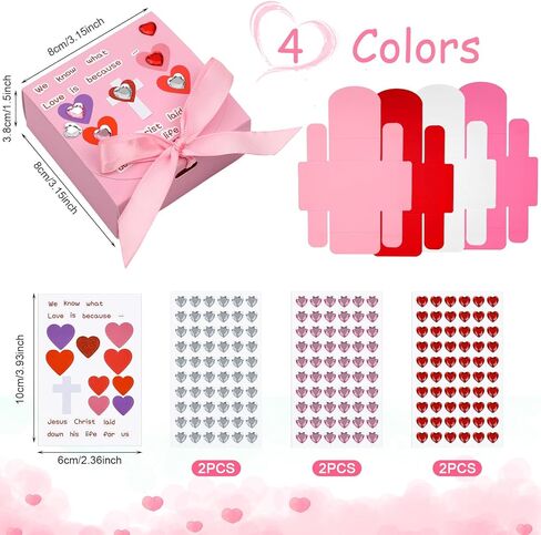 Colarr 24 Set Valentine's Day Christian Prayer Box Craft Kit Inspirational Religious Crafts Sunday School Christian Valentine DIY Handmade Box for Kids Class Activities in Saudi Arabia
