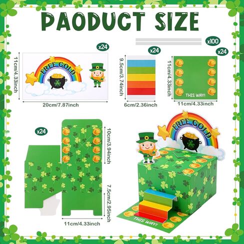 Motiskyy 24 مجموعة مجموعة مصيدة عيد القديس باتريك من Leprechaun DIY ديكورات حفلات عيد القديس باتريك قبض على مجموعة مصيدة Leprechaun من أجل لوازم حفلات شامروك الأيرلندية وأنشطة الفصول الدراسية المنزلية in Kuwait
