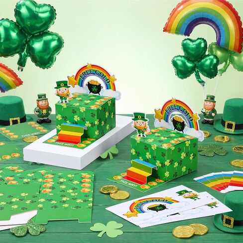 Motiskyy 24 مجموعة مجموعة مصيدة عيد القديس باتريك من Leprechaun DIY ديكورات حفلات عيد القديس باتريك قبض على مجموعة مصيدة Leprechaun من أجل لوازم حفلات شامروك الأيرلندية وأنشطة الفصول الدراسية المنزلية in Kuwait