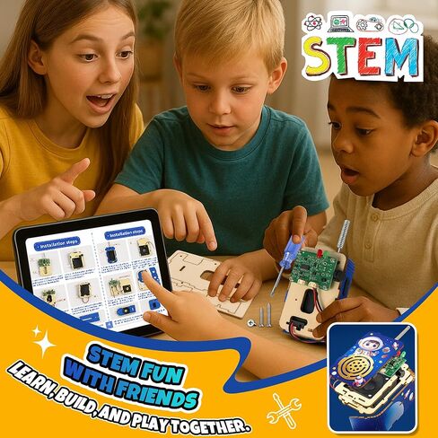 STEM Toys for Kids Ages 5-12, DIY Walkie Talkie Building Kit for Outdoor Play, Science Kits for Kids 8-10 8-12, Educational Engineering Toys for Home, School Projects, and Camp Activities in Saudi Arabia