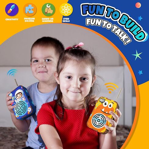 STEM Toys for Kids Ages 5-12, DIY Walkie Talkie Building Kit for Outdoor Play, Science Kits for Kids 8-10 8-12, Educational Engineering Toys for Home, School Projects, and Camp Activities in Saudi Arabia
