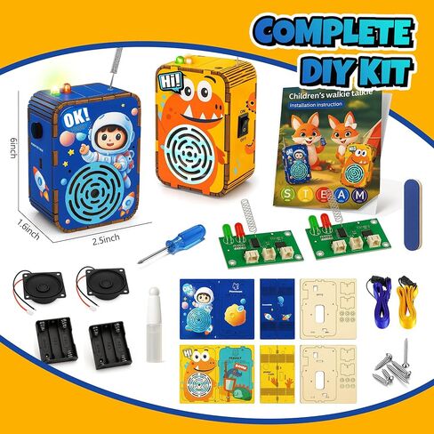 STEM Toys for Kids Ages 5-12, DIY Walkie Talkie Building Kit for Outdoor Play, Science Kits for Kids 8-10 8-12, Educational Engineering Toys for Home, School Projects, and Camp Activities in Saudi Arabia