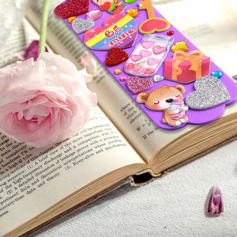 مجموعات حرفية لعيد الحب من فانسي لاند للأطفال DIY إشارات مرجعية لعيد الحب مصنوعة يدويًا من الفوم ذاتية اللصق على شكل قلب، مشاريع فنية للفصول المدرسية وأنشطة حفلات العطلات 24 مجموعة in Kuwait