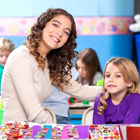 مجموعات حرفية لعيد الحب من فانسي لاند للأطفال DIY إشارات مرجعية لعيد الحب مصنوعة يدويًا من الفوم ذاتية اللصق على شكل قلب، مشاريع فنية للفصول المدرسية وأنشطة حفلات العطلات 24 مجموعة in Kuwait