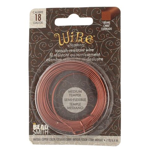 The Beadsmith Square Craft Wire - Medium Temper Beading Wire, Silver Color, 18 Gauge, 4 Yards in Saudi Arabia