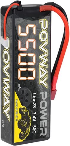 5500mAh 2S Lipo Battery 7.4V Lipo Battery 50C RC lipo Hard Case with T Plug for RC Car RC Trucks RC Vehicles Boats Lorry Truggy Buggy (2S 5500mAh T - 1Pack) in Saudi Arabia