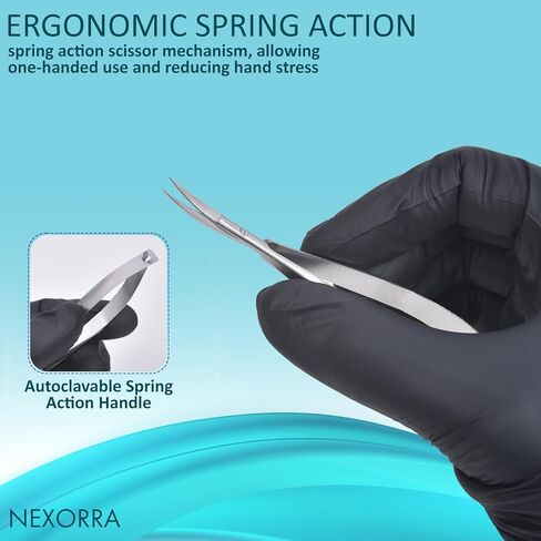 Micro Scissor 4.5 Curved Precision Stainless Steel Eyebrow Scissors, Facial Hair, Brow Beauty Squeeze Scissors, Grooming for Men & Women Small Sharp Trimming Beard, & Embroidery Scissors in Saudi Arabia