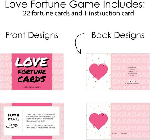 Big Dot of Happiness Be My Galentine - Galentine’s and Valentine’s Day Party Game Scratch Off Love Fortune Cards - 22 Count in Saudi Arabia