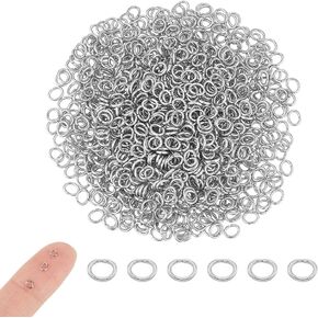 UNICRAFTALE 1000pcs Stainless Steel Jump Rings - 3mm Open, Oval, Split Rings for DIY Craft Supplies, Key Chain, Necklace, Earring Jewelry Making in Saudi Arabia