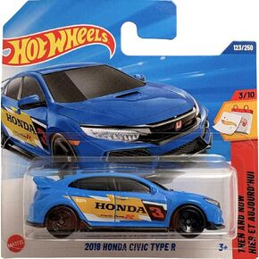 Hot Wheels Honda Civic Type R (FK8) Blue JBB77 - Licensed Honda Model with Racing Decals - Then and Now 2025 - 1:64 in Kuwait