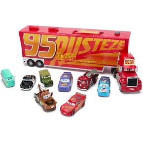 Disney Store Official Mack Hauler Play Set - Light & Sound Mack Carrier with 8 Pullback Die Cast Vehicles - Red, Fillmore, Lightning McQueen, Bobby Swift, Cal Weathers, Sarge, Sheriff & Tow Mater in Saudi Arabia