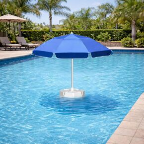 Floating Pool Umbrella, Outdoor Floating Umbrella for Inside of Pool with Weighted Base, 4 Cupholders Floating tablel with Sun Shade, No-Tools Setup for Pool, Lake & Beach in Saudi Arabia