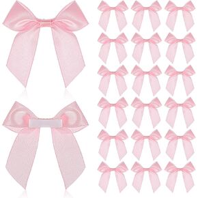 20Pcs Pink Bows for Gift Wrapping, Small Pink Bows, Light Pink Ribbon, Self Adhesive Premade Mini Bow, Tiny Cute Soft Fabric Bowknot Sewing Accessories for Christmas Gift Wrapping, Crafting, Weddings in Saudi Arabia