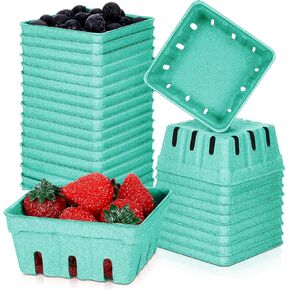 20 حزمة سلة التوت الألياف اللب الخضراء ، سلة الفراولة مقولبة تنتج حاوية تنفيس للفواكه والخضروات ، سوق المزارعين ، متجر البقالة ، تفضل حفلة الفناء الخلفي (1/2 نصف لتر) in Kuwait