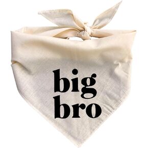 Big Bro Dog Bandana Beige Cream إعلان الطفل الحمل حامل جرو الأخ القطن الطبيعي in Kuwait
