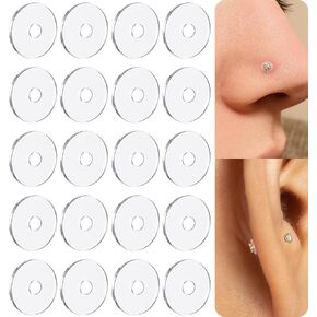 100 Silicone Piercing Bump Disc For Flatback Studs To Adjust For Snug Fit - Flatback Stability Piercing Disc For Piercing Bump - Earring Spacer Discs That Buffer Flat Back Ear Studs, Protect Piercings in Saudi Arabia