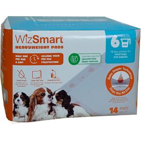 Wizsmart Heavyweight Dog Pads – Absorbent, Leak-Proof Pet Training Pads with Stay Put Tabs – Indoor & Outdoor Use for Small Dogs, Crates, Travel – Eco Friendly Upcycled Materials, 14 Count in Saudi Arabia