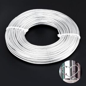 9 Gauge Aluminum Wire, 52.5FT Anodized Aluminum Wire for Sculpting, Beading Making Bendable Metal Wire for Jewelry Making Crafts Wreath Making Beading Floral(3mm,Silver) in Saudi Arabia