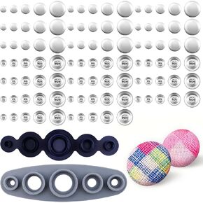 مجموعة أزرار غطاء مكونة من 100 قطعة مع أدوات، مجموعة أزرار مغطاة بالقماش DIY - 5 أحجام وقالب قماش للأزرار المغطاة بنفسك، والملابس، والقبعات، والسترات، وحقائب الظهر والحرف اليدوية in Saudi Arabia