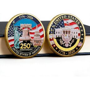 USA 250th Anniversary Commemorative Coin 1776-2026 - Silver-Plated American Eagle & Liberty Bell Design - Patriotic Collectible for Independence Day Celebration & Gifting (1PCS (250th Eagle) in Kuwait