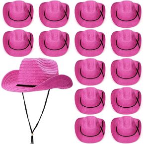 15 Pcs Straw Cowboy Hat Party Hat Panama Sun Hat Beach Hat for Travel Gardening Party Activities Horseback Riding Music Festival Hiking Mountain Climbing Brown in Kuwait