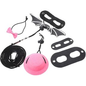 Adjustable Lizard Harness Leash with Pink Birthday Hat Reptile Cosplay Prop for Outdoor Travel Pet Reptile Walking and Escape Prevention in Kuwait