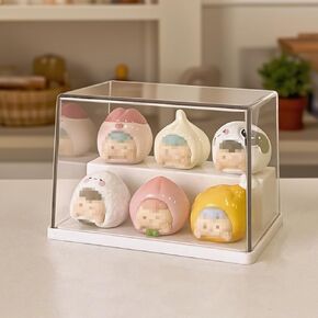 4.2x2.7x2.7 Inch Acrylic Display Case Stand with Solid Base, 2 Tier Dustproof Display Cabinet for Collectibles Memorabilia Figurines in Saudi Arabia