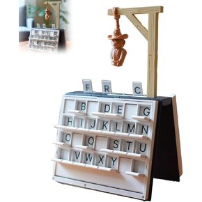 PlayBook'd Hangman، لعبة طاولة تحدي تهجئة الكلمات والمفردات، لعبة Hangman مطبوعة ثلاثية الأبعاد، لوحة تصميم كتب محمولة، لعبة إستراتيجية لرف الكتب المزخرفة in Kuwait