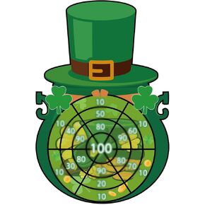 St Patricks Day Dart Board Game Set Large 23.6 x 31.5in Dart Board Games with 6 Sticky Balls Irish Party for St' Patricks Day Party Throwing Indoor Outdoor Yard Toss (Green Top Hat) in Saudi Arabia
