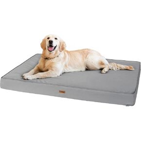 Orthopedic Dog Bed, 44" x 32" Dog Beds Large Sized, Waterproof Pet Mat, Big Pet Mattress Pad with Removable Washable Soft Plush Cover, Egg Crate Foam, Anti-Slip Bottom, Grey in Kuwait