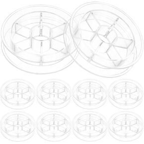 صينية تخزين البكرة من DIYEAH للخيوط والغزل - 20 بكرة بلاستيكية شفافة لآلة الخياطة ومنظم حامل خيط التطريز ولفاف الخيط اليدوية in Kuwait