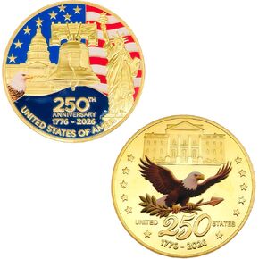 عملة تحدي الذكرى السنوية الـ 250 للولايات المتحدة الأمريكية، الجيش الأمريكي 1776-2026، عملة تذكارية مقاس 1.57 بوصة على الوجهين، عملة عسكرية عالية الإغاثة، عيد ميلاد 250 هدية للمحاربين القدامى في يوم الاستقلال الوطني (أ) in Kuwait