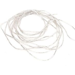 Generic Gimp String, French Wire Embroidery Wire Embroidery Thread Copper Wire Sewing Stitching Gloss 1.5mm Dia Manual DIY String Bullion Wire for Embroidery and Jewelry Making (Silver) in Saudi Arabia