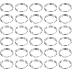 uxcell 100Pcs 14mm Double Loops Split Rings, Round Jump Ring Connector, Small Nickel Plated Small Key Chain Ring Part for DIY Crafts Making, Silver in Saudi Arabia
