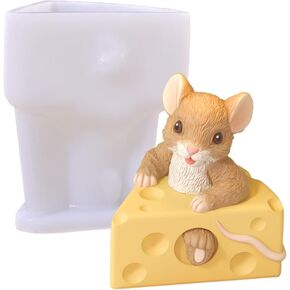 Cheese Mouse Silicone Molds for Taba Squishy, 3D Corn Mouse Silicone Molds Flexible Effortless Liquid for Squishy Maker for Stress Relief DIY Gift, Soap, Candle (Cheese A) in Kuwait