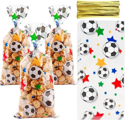 50 قطعة من أكياس حلوى السيلوفان من Cxryrzhe، أكياس هدايا حلوى السيلوفان الصغيرة مقاس 12.7 سم × 10.8 سم مع أربطة ملفوفة للوجبات الخفيفة وحفلات الزفاف وأعياد الميلاد in Kuwait